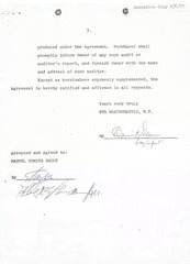 ‘Amazing’ Stan Lee Signed 1975 Marvel’s Very First Film Contract.  “With respect to the acquisition by the purchaser of live action feature motion picture, related rights in and to that certain literary property entitled Spider-Man.”