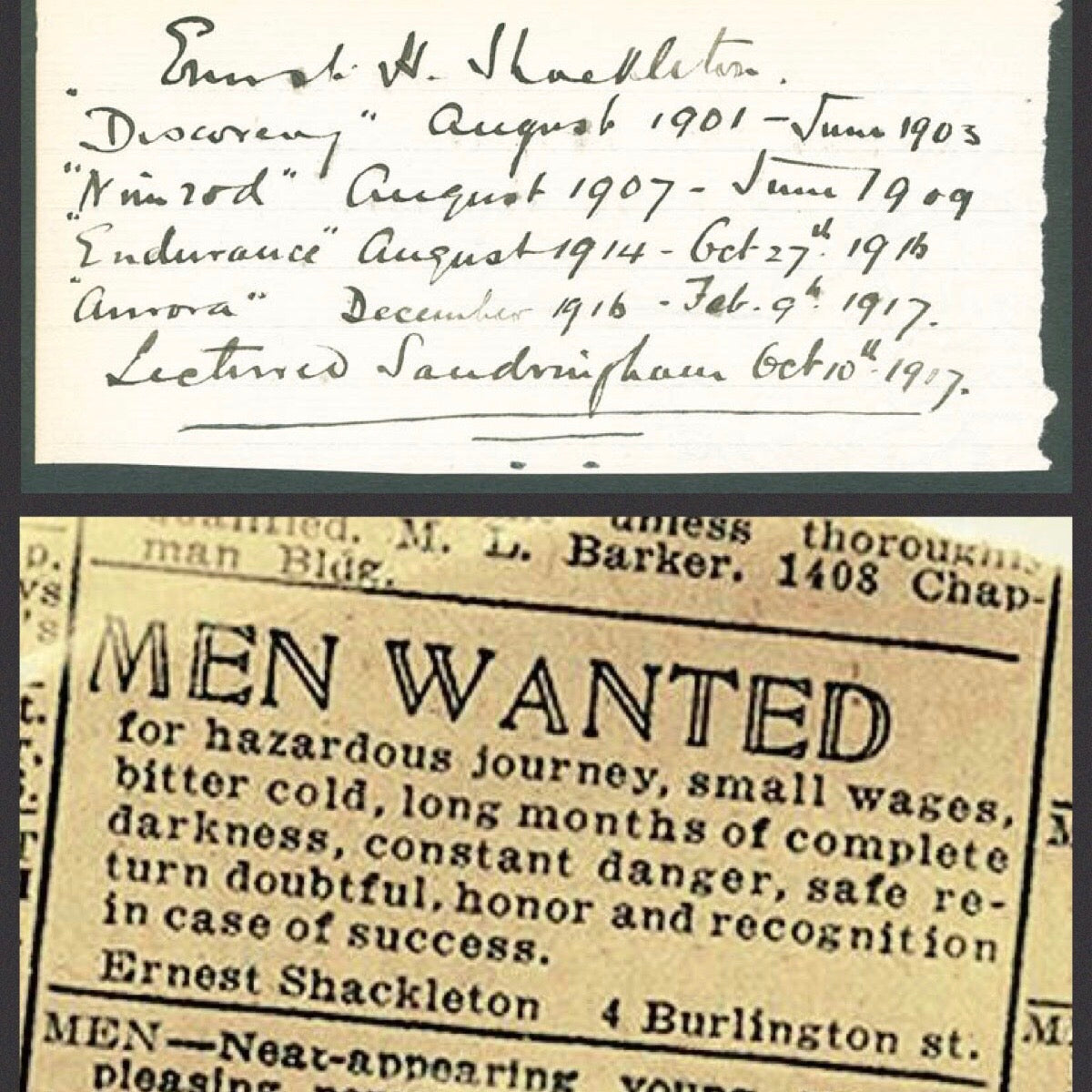 Ernest Shackleton Travel Mug men Wanted Ad 