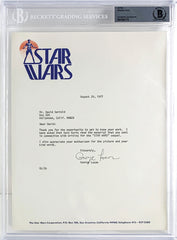 RARE, Previously Undiscovered, George Lucas Signed 1977 Letter on Star Wars Letterhead.  Incredible Star Wars Content! “…writing for the Star Wars sequel.“