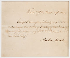 Rare Abraham Lincoln Signed 1864 Civil War Appointment: “And in the end it’s not the years in your life that count...”