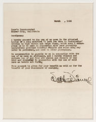 Early Walt Disney Signed 1944 Disney Contract: “If you can dream it, you can do it."