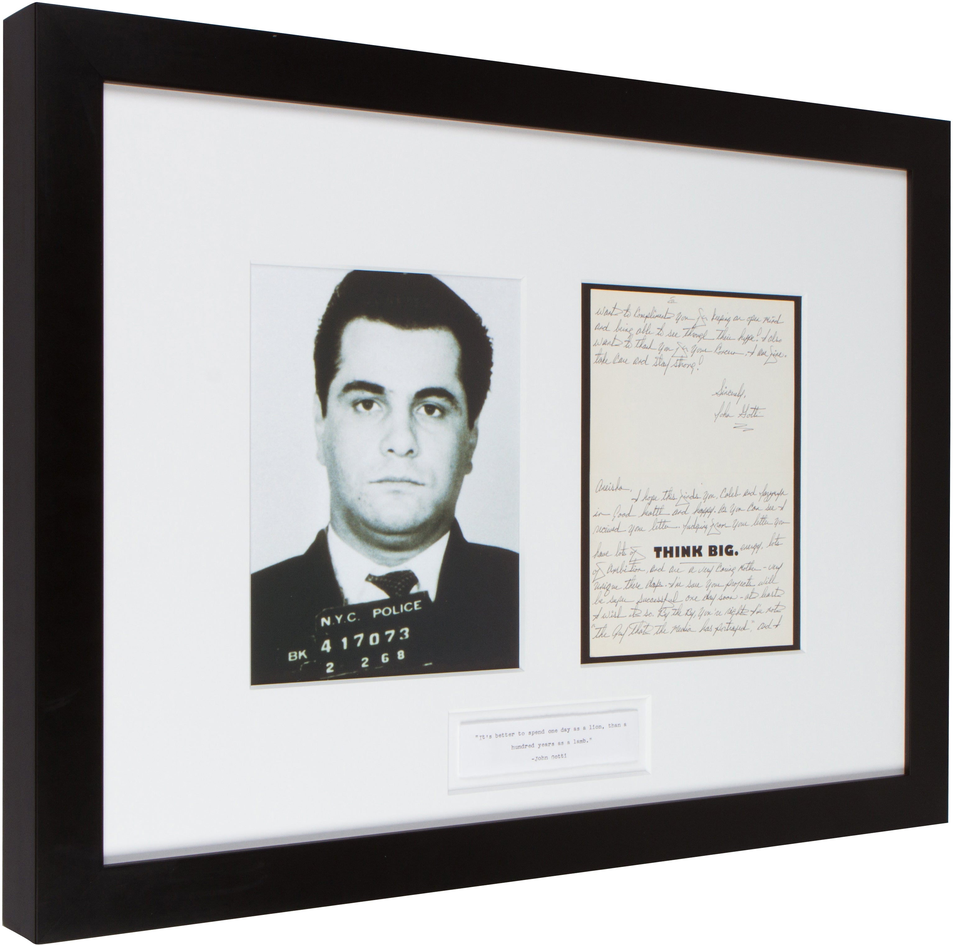 Rare John Gotti Signed: “Think Big” “ I’m sure your projects will be super successful…” “Stay strong”