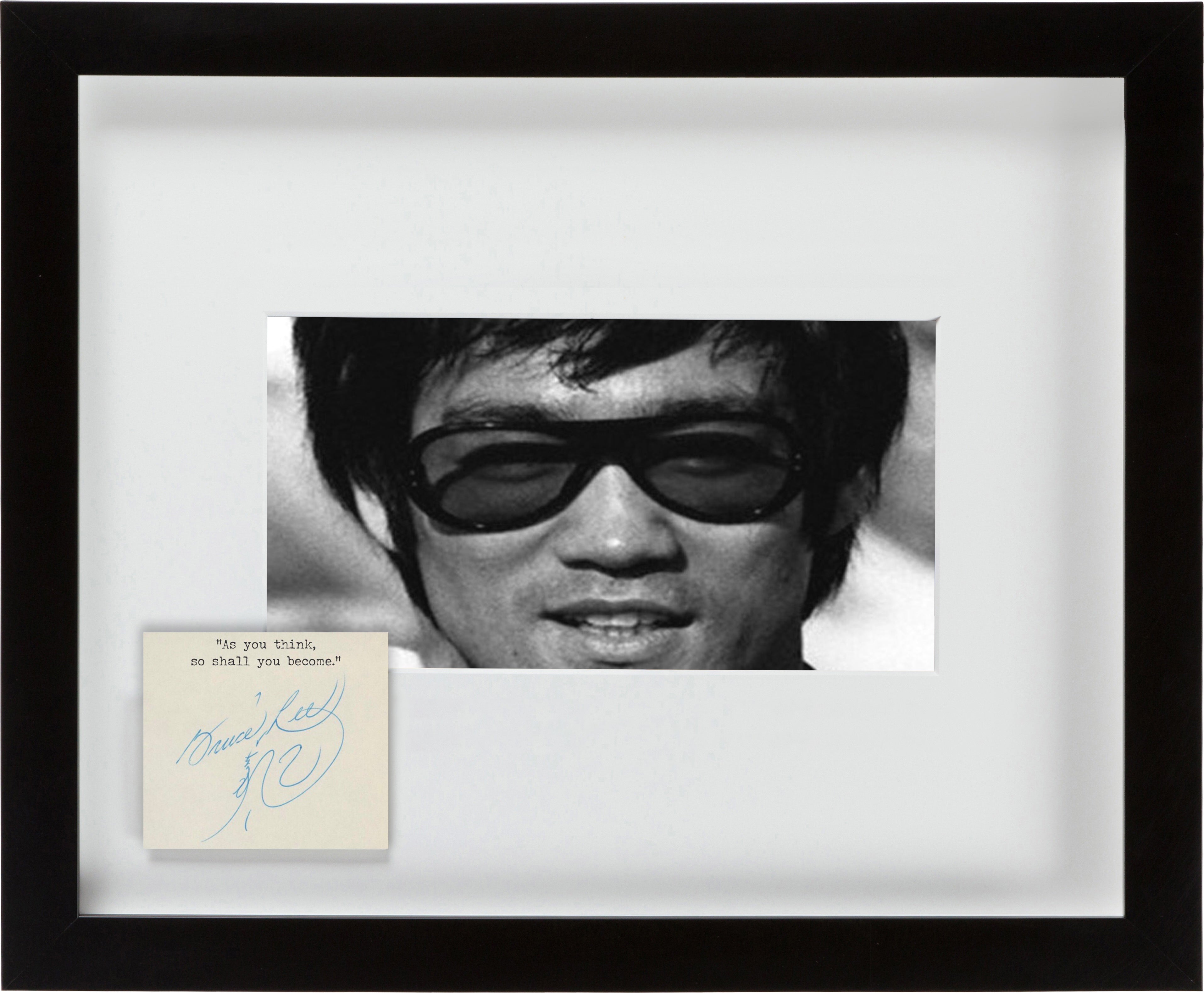 Rare Bruce Lee Signed Quote “As you think, so shall you become.”